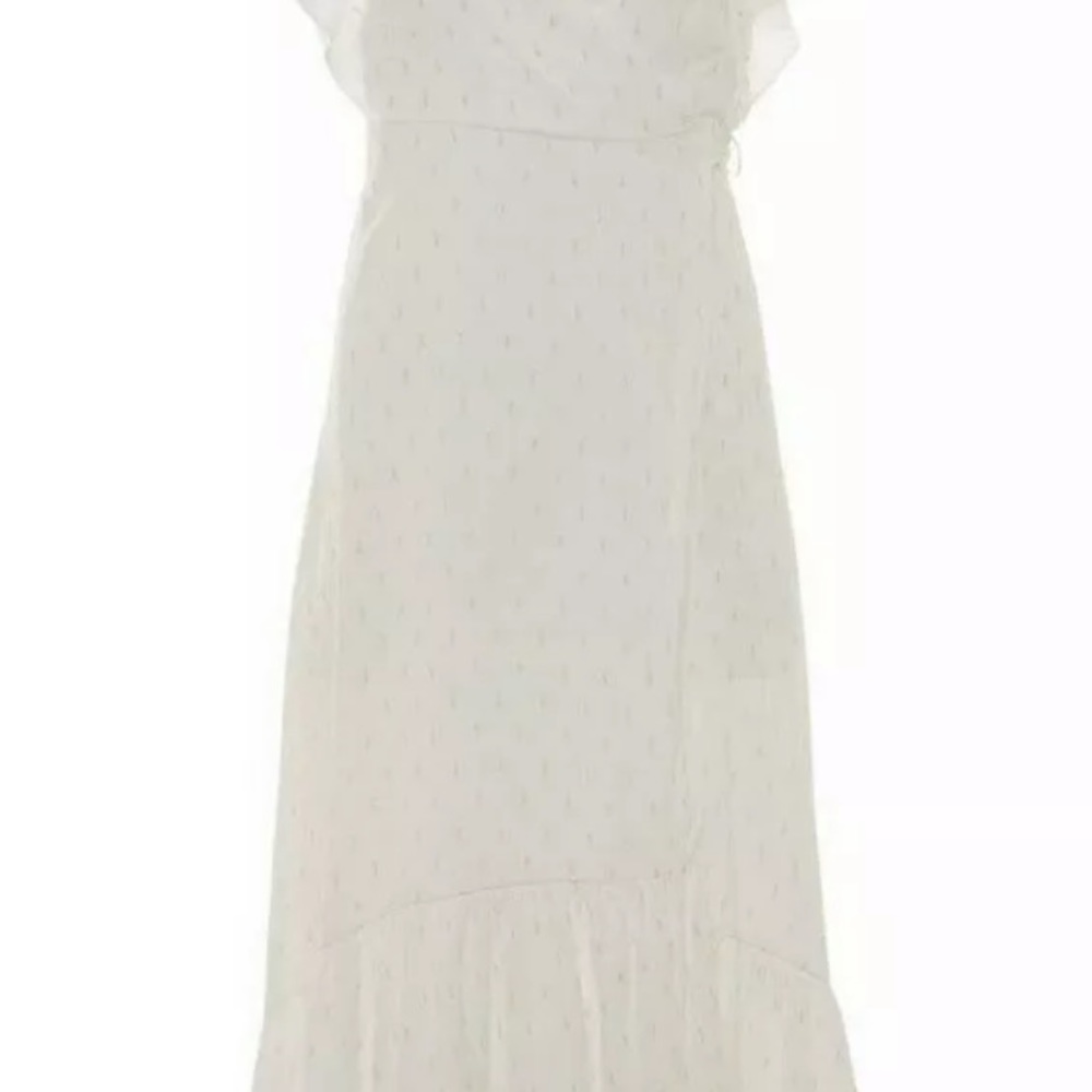 Like new Anthropologie Drew white gold wrap dress - Picture 6 of 11